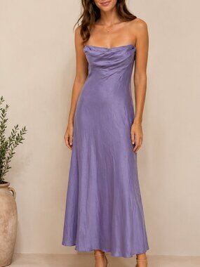 open lace back dress Rent Anthropologie Lace Twofer Strapless Maxi Dress